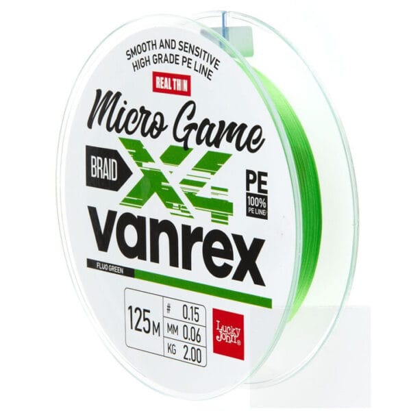 Fir Lucky John Vanrex MICRO GAME х4 Fluo Green 0,06mm/125m - imagine 2
