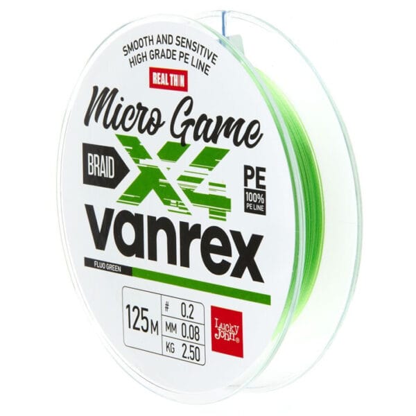 Fir Lucky John Vanrex MICRO GAME х4 Fluo Green 0,08mm/125m - imagine 2