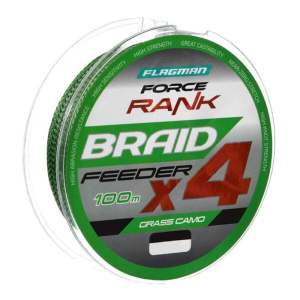 Fir Flagman Force Rank Feeder Braid Х4 Grass Camo 0.18mm / 100m - imagine 2