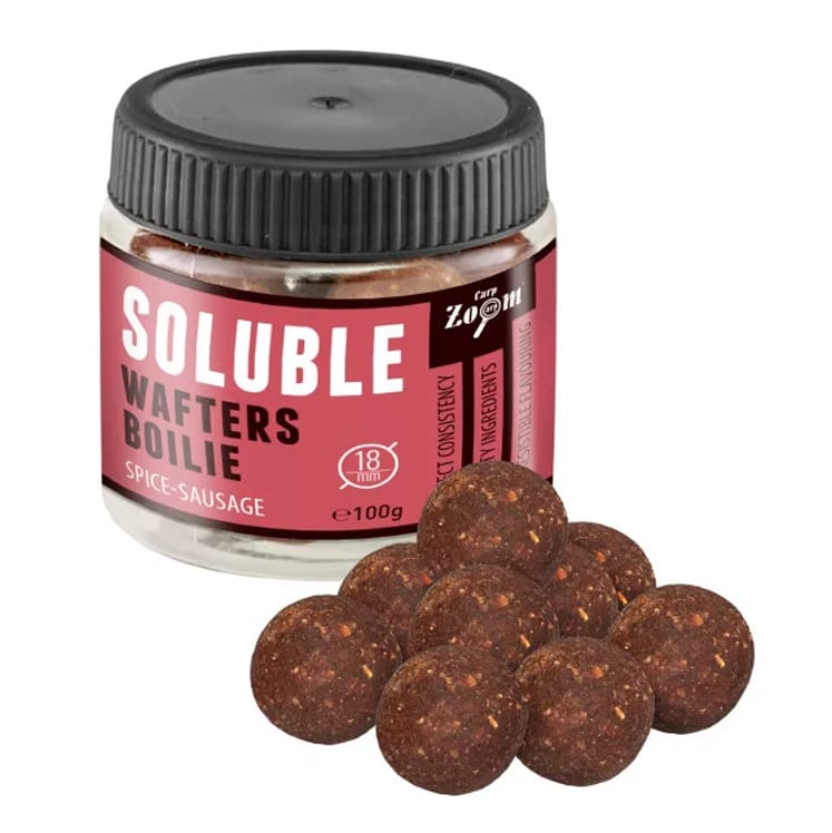 Carp Zoom Soluble Wafters Boilie Spice Sausage 100g Boilies Carp Zoom Soluble Wafters Boilie Spice sausage 22mm 100g - imagine 1