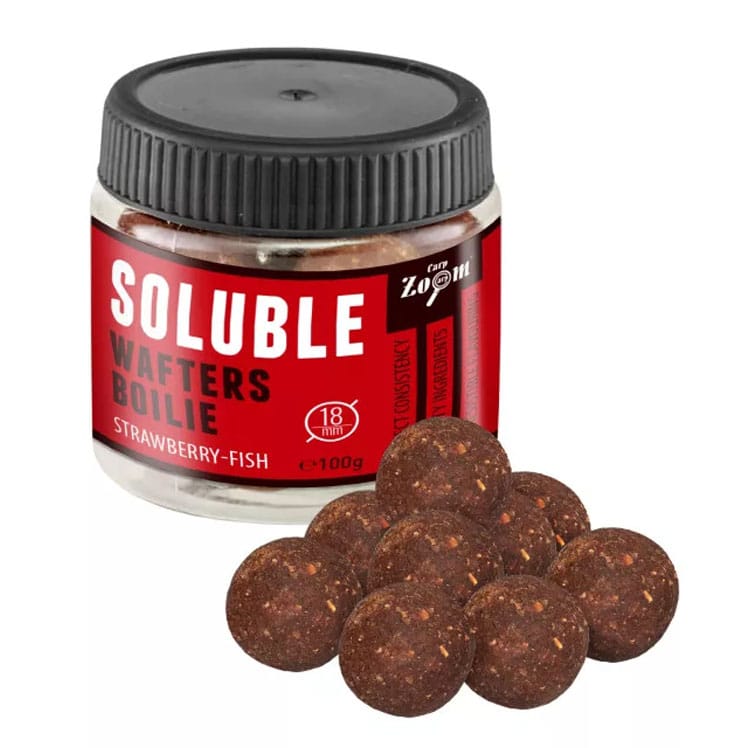 Carp Zoom Soluble Wafters Boilie Strawberry Fish 100g Boilies Carp Zoom Soluble Wafters Boilie Strawberry Fish 18mm 100g - imagine 1