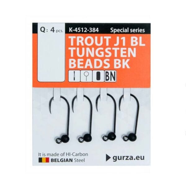 Jig Gurza Trout Tungsten Beads J1 Black #6 / 0,42g - imagine 2