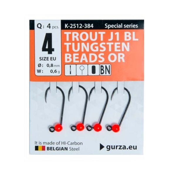 Jig Gurza Trout Tungsten Beads J1 Orange #2 / 1,45g - imagine 2