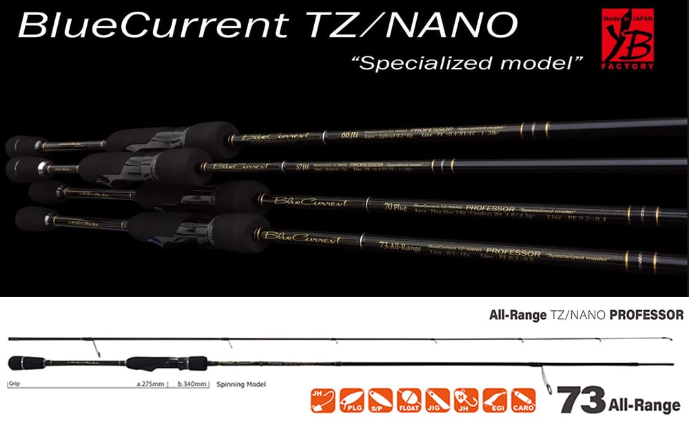73all-range-45914.jpg Lanseta spinning YAMAGA BLUE CURRENT 73ALL RANGE TZ-NANO PROFESSOR 2.22m 0.5-12g Fuji Titanium Torzite - imagine 1