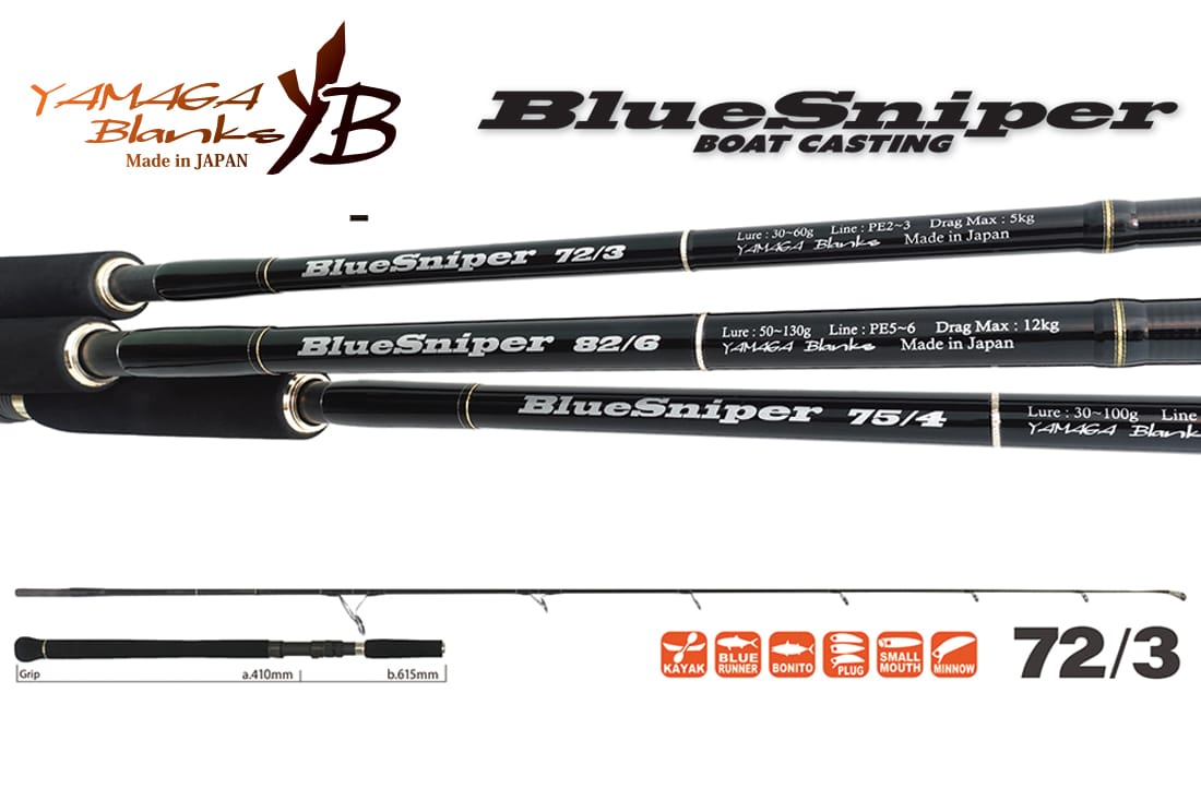 blue-sniper-72-3-45916.jpg Lanseta spinning YAMAGA BLUE SNIPER 72 / 3 2.21m 30-60g - imagine 1