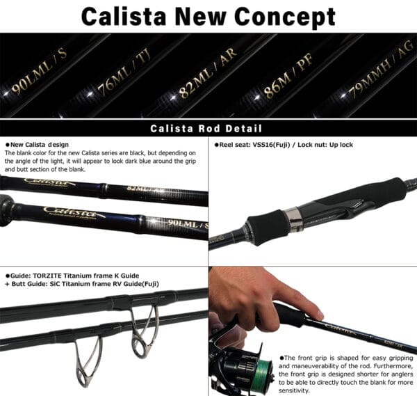 Lanseta spinning YAMAGA CALISTA 86m / PF POWER FINESS 2.573m 28g Fuji Titanium Torzite - imagine 3