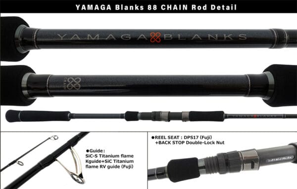 LANSETA YAMAGA 88 CHAIN 2.65m 8-40gr Fuji SIC-S Titanium - imagine 2