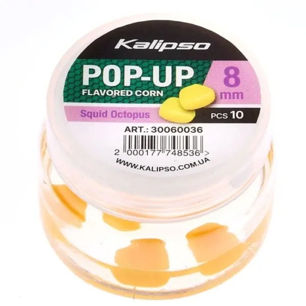 Porumb Artificial Dipuit Kalipso Pop-Up 8mm/10buc Squid Octopus - imagine 2