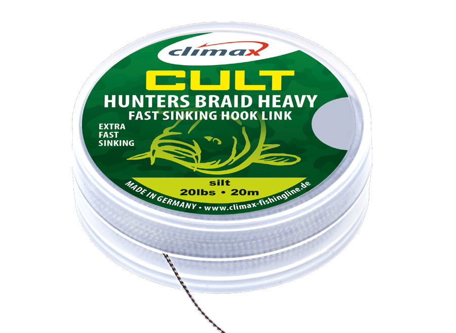 Fir textil CLIMAX CULT HUNTERSBRAID HEAVY SINKING HOOKLINK 20m 30lb Dark Silt Fir textil CLIMAX CULT HUNTERSBRAID HEAVY SINKING HOOKLINK 20m 30lb Dark Silt