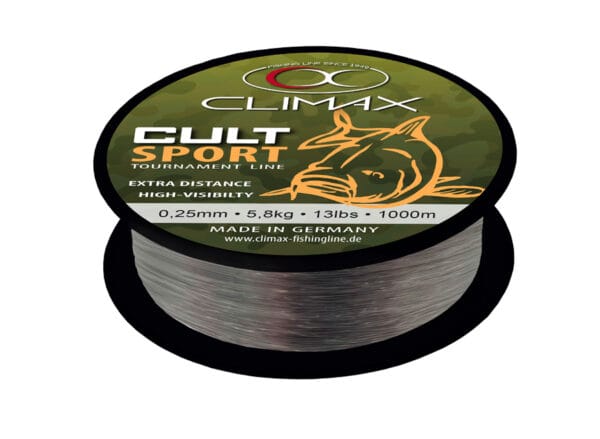 Fir monofilament CLIMAX CULT CARP SPORT MONO GREY 1000m 0.20mm