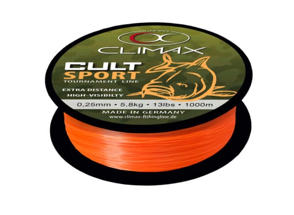 Fir monofilament CLIMAX CULT CARP SPORT MONO ORANGE 1000m 0.30mm