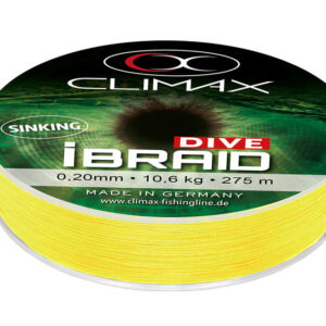 Fir textil CLIMAX iBRAID DIVE SINKING FLUO YELLOW 275m 0.12mm 5.0kg