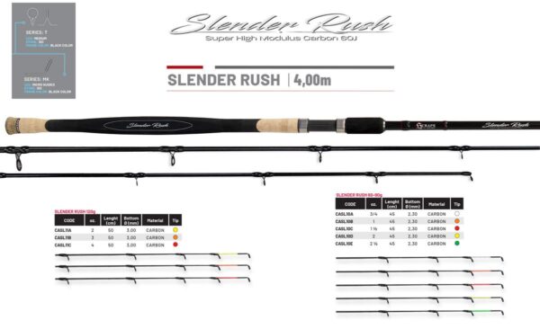 Lanseta feeder Colmic SLENDER RUSH FEEDER 13'2" 400 90gr 3sec