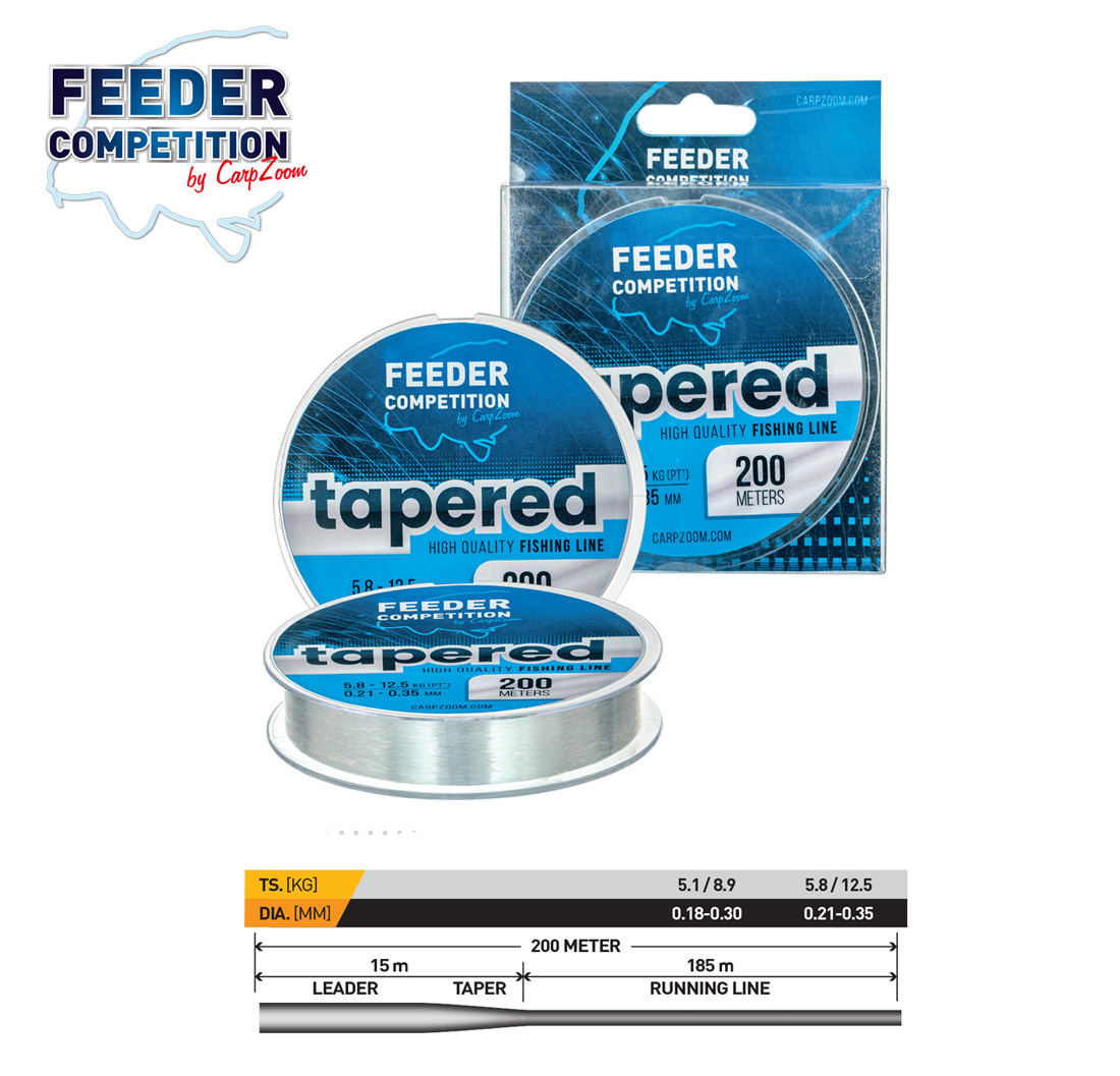 Fir monofilament CONIC TAPERED FEEDER COMPETITION 200m 0.21-0.35mm 12.5kg Fir monofilament CONIC TAPERED FEEDER COMPETITION 200m 0.21-0.35mm 12.5kg