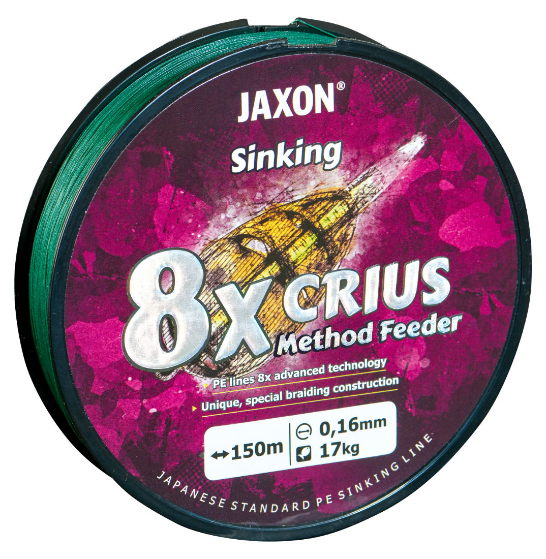 Fir textil JAXON CRIUS PE X8 METHOD FEEDER SINKING 150m 0.14mm 15kg Fir textil JAXON CRIUS PE X8 METHOD FEEDER SINKING 150m 0.14mm 15kg