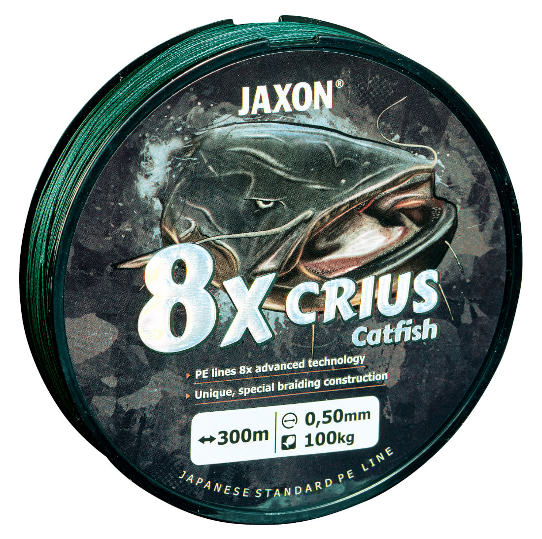 Fir textil JAXON CRIUS PE X8 CATFISH GREEN 300m 0.50mm 100kg Fir textil JAXON CRIUS PE X8 CATFISH GREEN 300m 0.50mm 100kg