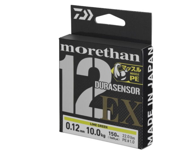 Fir textil Daiwa Morethan 12BRAID EX+SI3 0,16mm/14kg/150m Lime Green - imagine 2