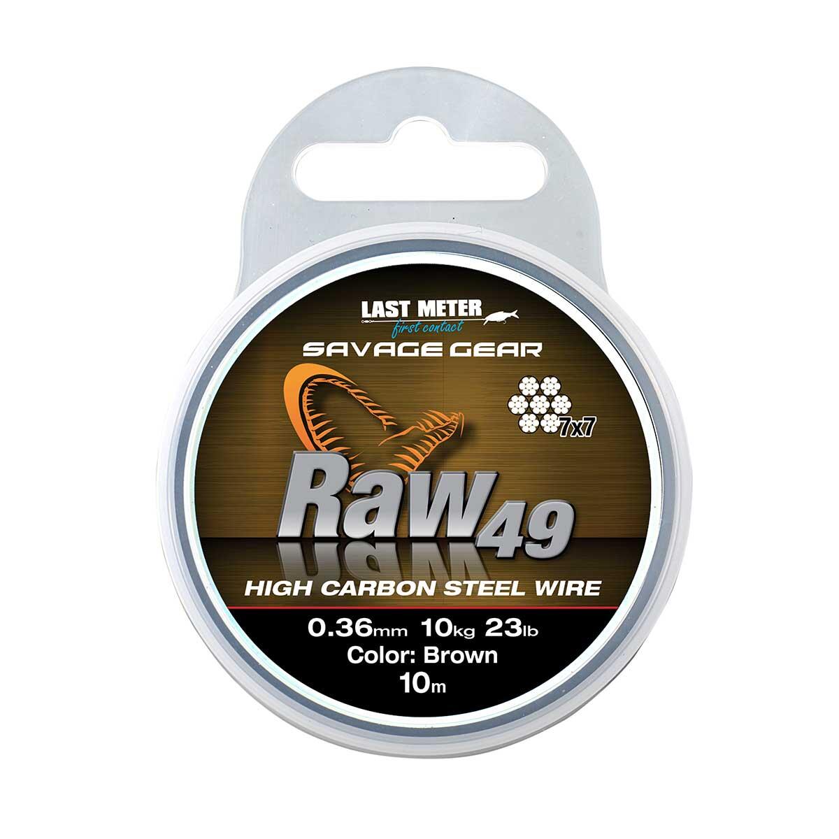 2834e106138ef1539256b4d7ba5f66b7 Fir pescuit Savage Gear Struna 7X7 RAW49 0,36mm/11kg/10m Uncoated - imagine 1