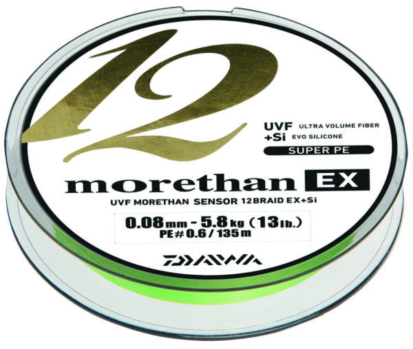 Fir textil Daiwa Morethan X12 Ex+si Lime 0,18mm//16,2kg/135m - imagine 2