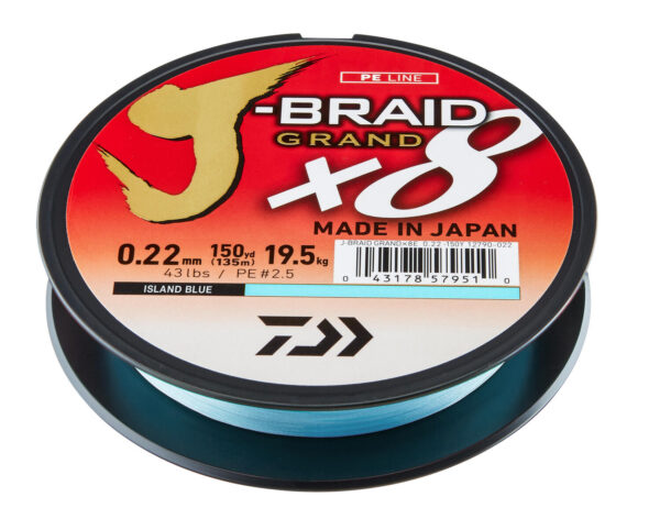 Fir textil Daiwa J-Braid Grand X8E Blue 0,06mm/5kg/135m - imagine 3