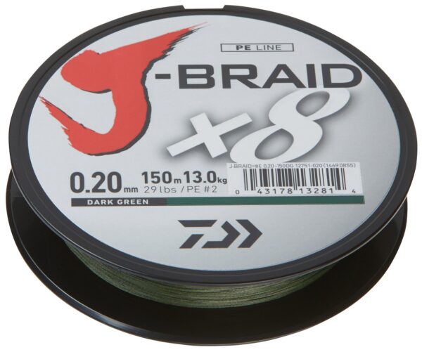 Fir textil Daiwa J-Braid X8 Verde 0,35mm/36kg/300m - imagine 2