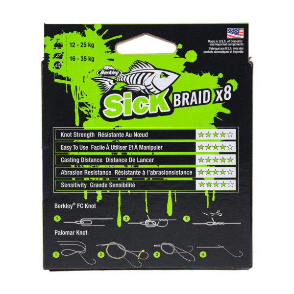 Fir textil Berkley Sick Braid HI-VIS Yellow 0,08mm/6,0kg/150m - imagine 3