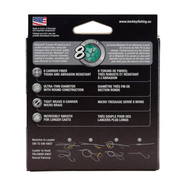 Fir textil Pure Fishing Berkley Whiplash 8 PE Crystal 0,18mm/23,3kg/150m - imagine 4