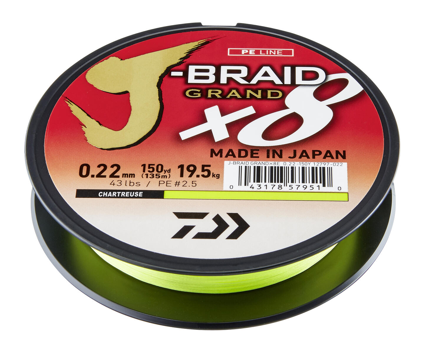 b16a880b0054df9d69149f0f6bd26c7a Fir textil Daiwa J-Braid Grand X8E Chartr. 0,18mm/12,5kg/135m - imagine 1