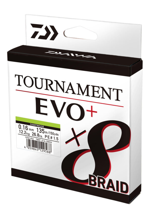 Fir textil Daiwa Tournament 8X Braid EVO+ Chartr. 0,10mm/6,7kg/135m - imagine 2