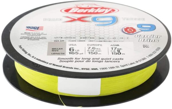 Fir textil Berkley Textil X9 Fluro Galben 0,10mm/9,0kg/150m - imagine 2