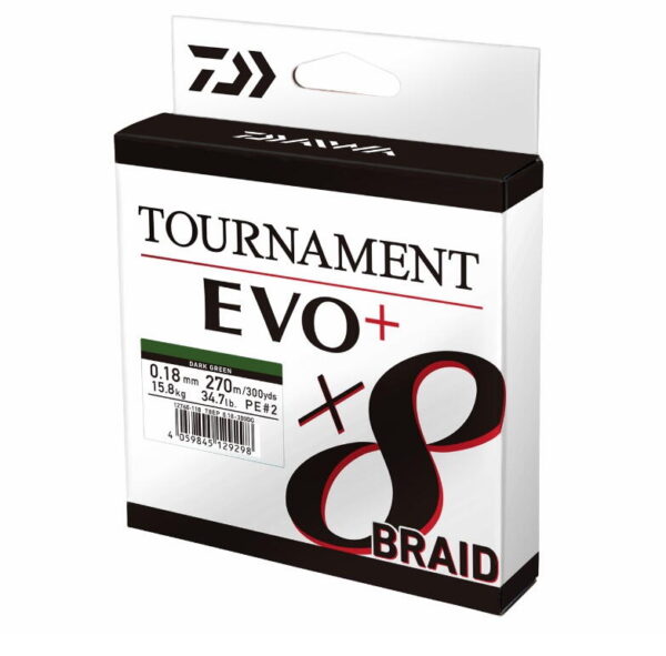 Fir textil Daiwa Tournament 8X Braid EVO+ Verde 0,20mm/18kg/270m - imagine 2