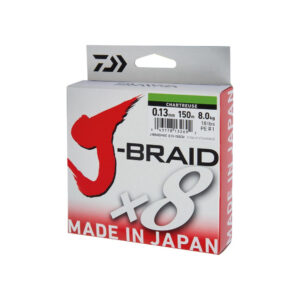 Fir textil Daiwa J-Braid X8 Chartreuse 0,10mm/6,0kg/300m