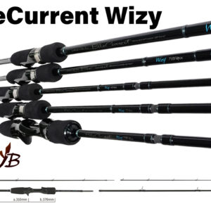 Lanseta casting Yamaga Blanks BLUE CURRENT WIZY 72B BAITCAST 2.18m 2–21 g 4 secțiuni