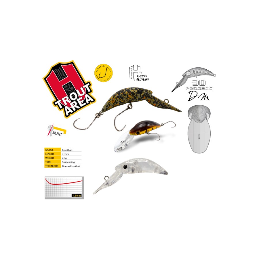 Vobler HERAKLES ALECA SP 3.1cm 2.3gr Ghost - thumbnail Vobler HERAKLES ALECA SP 3.1cm 2.3gr Ghost - imagine 1