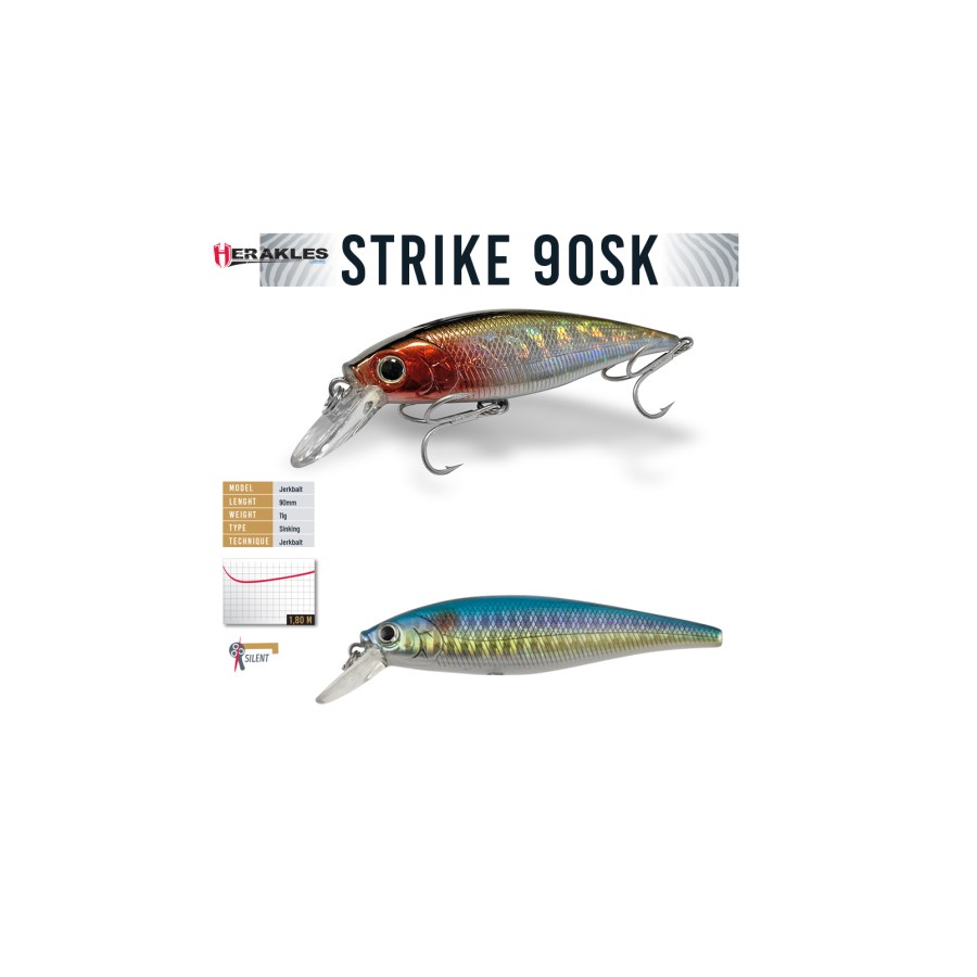 Vobler HERAKLES STRIKE 90SK 9cm 11gr Rainbow - thumbnail Vobler HERAKLES STRIKE 90SK 9cm 11gr Rainbow - imagine 1