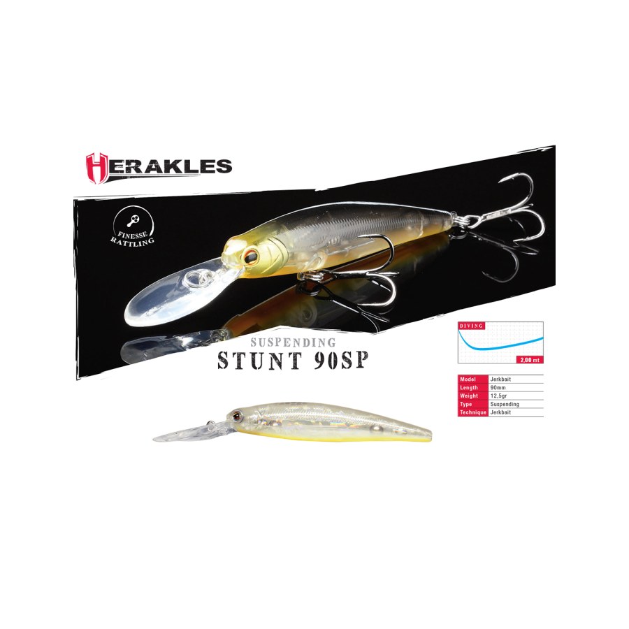 Vobler HERAKLES STUNT 90SP 9.0cm 12.5cm Pearl OCB - thumbnail Vobler HERAKLES STUNT 90SP 9.0cm 12.5cm Pearl OCB - imagine 1