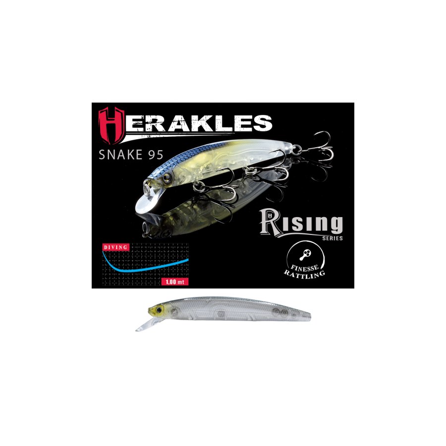 Vobler HERAKLES SNAKE 95SP 9.5cm 9gr Ghost Bait - thumbnail Vobler HERAKLES SNAKE 95SP 9.5cm 9gr Ghost Bait - imagine 1