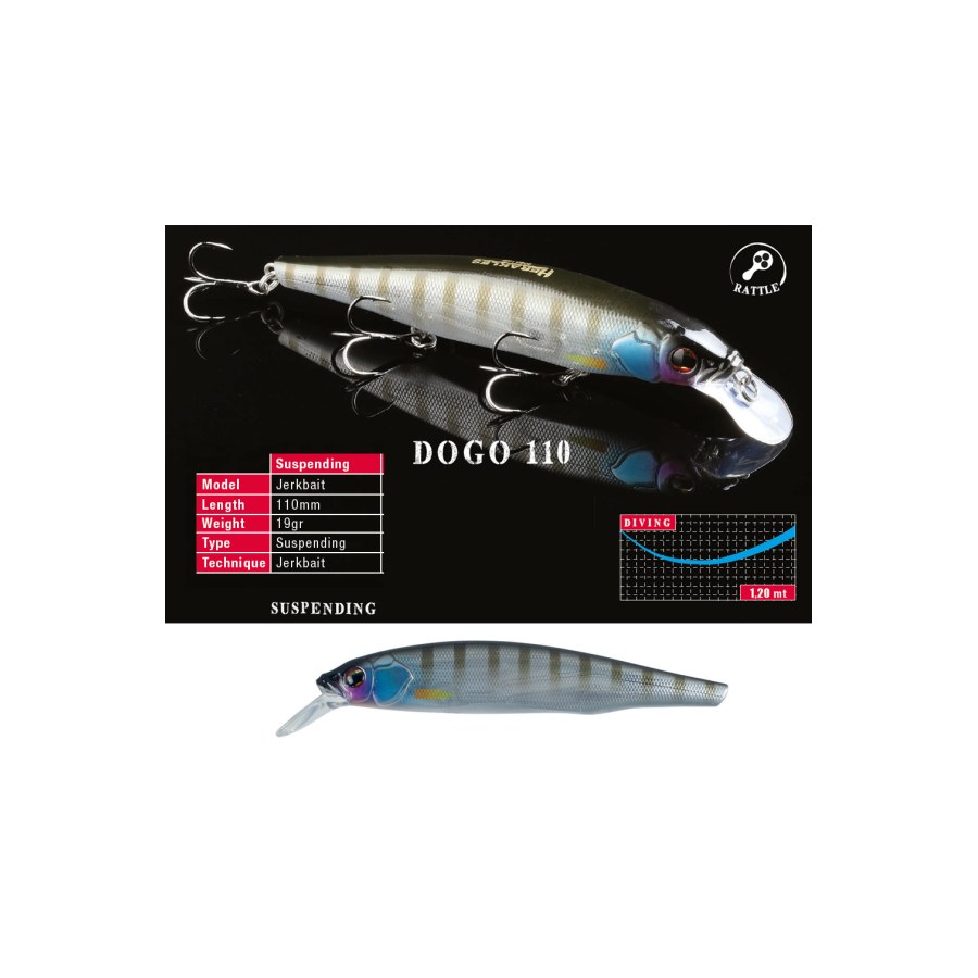 Vobler HERAKLES DOGO 110SP 11cm 19gr Perch - thumbnail Vobler HERAKLES DOGO 110SP 11cm 19gr Perch - imagine 1