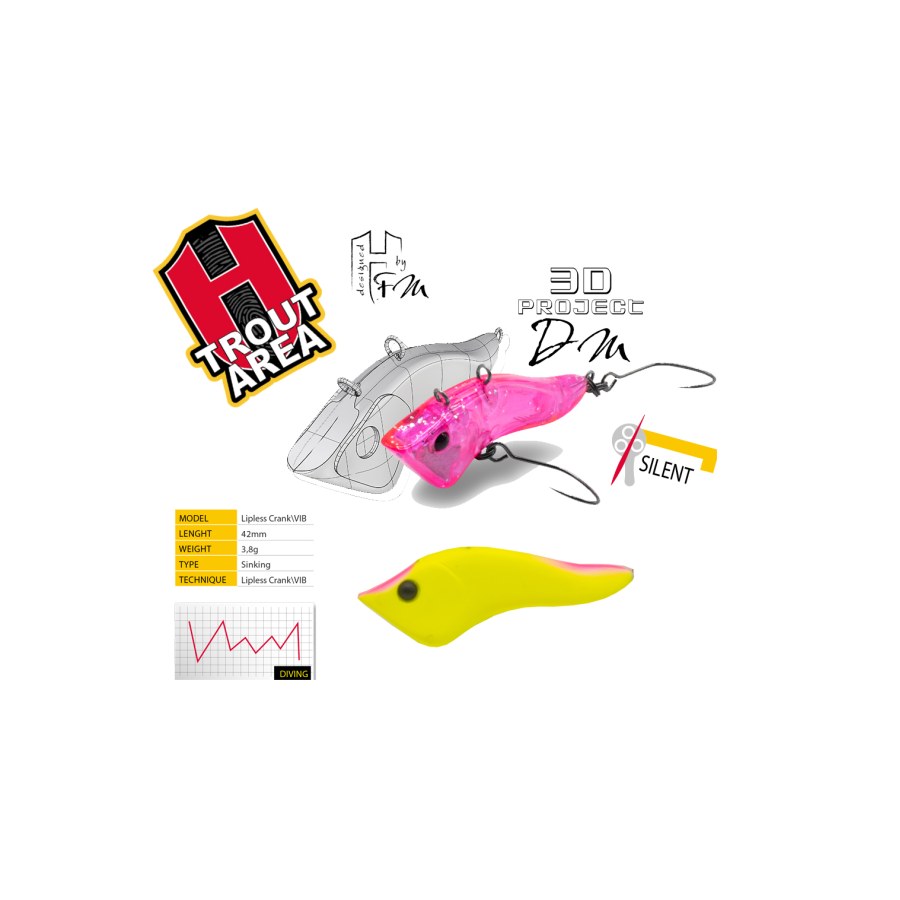 Vobler HERAKLES HYBRID S 4.2cm 3.8gr Chartreuse Pink Head - thumbnail Vobler HERAKLES HYBRID S 4.2cm 3.8gr Chartreuse Pink Head - imagine 1