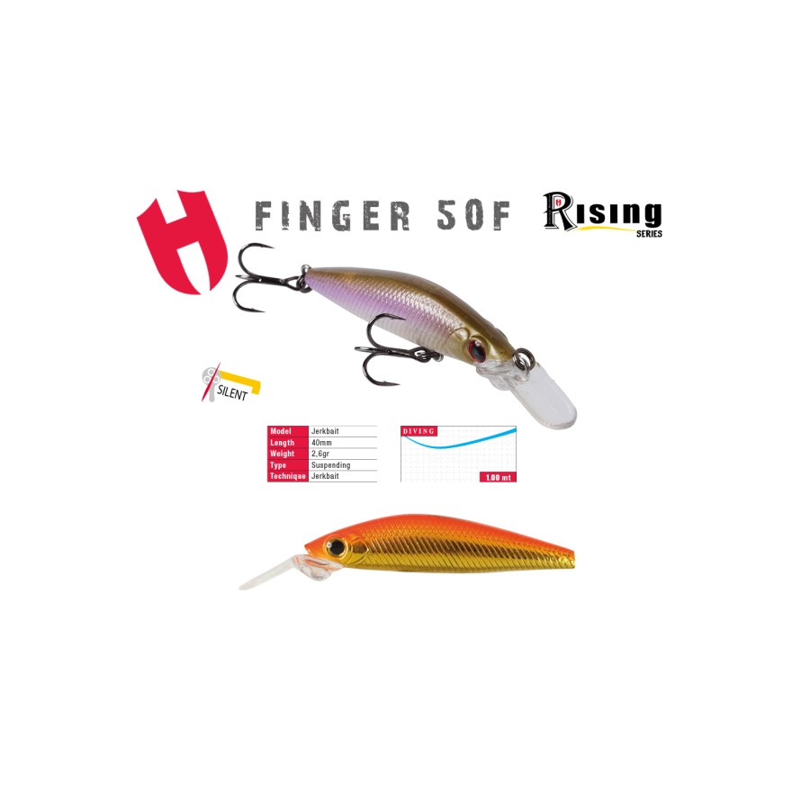 Vobler HERAKLES FINGER 50F 4.0cm 2.5gr ORANGE GOLD - thumbnail Vobler HERAKLES FINGER 50F 4.0cm 2.5gr ORANGE GOLD - imagine 1